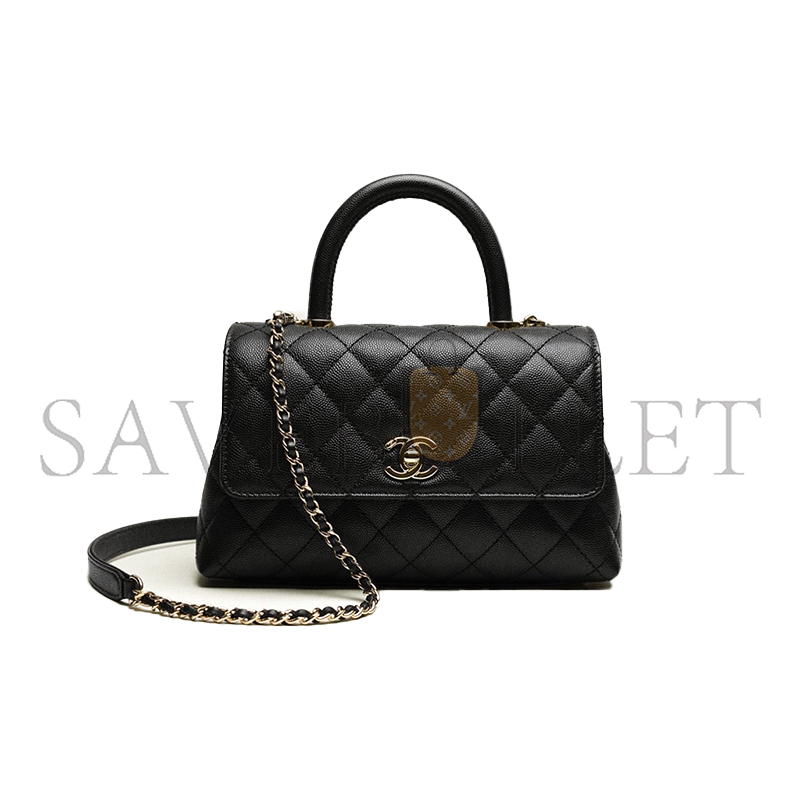Ch*el small top handle flap bag a92990 (24*14*10cm)